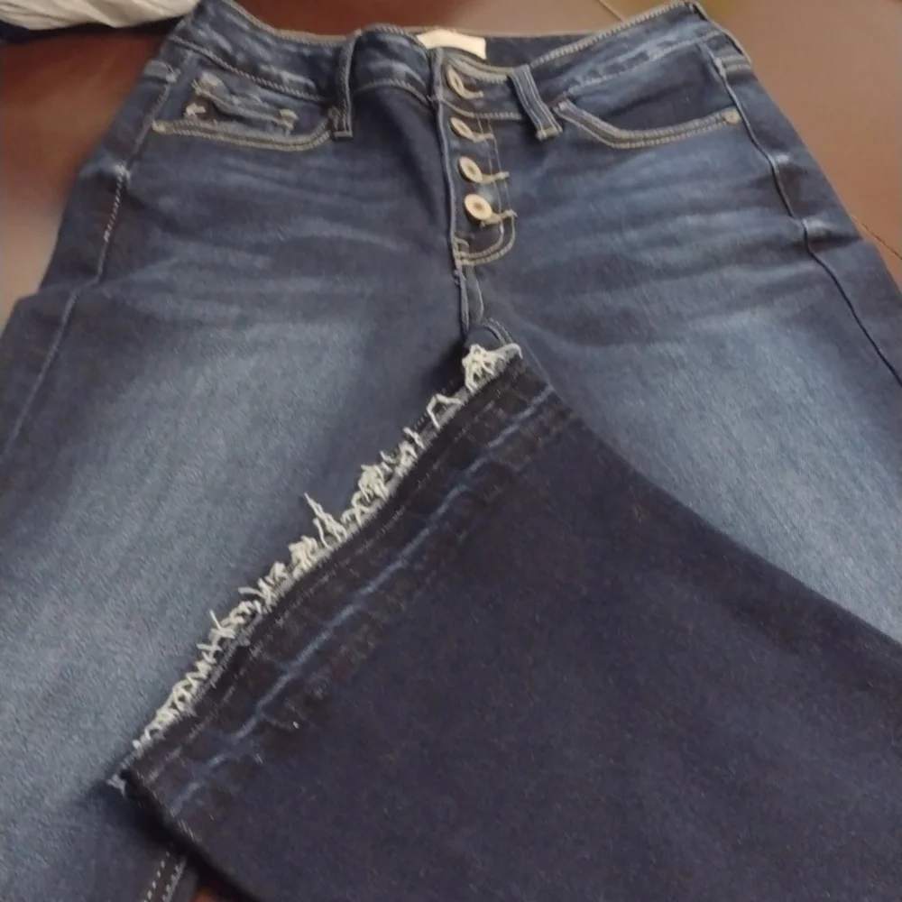 KanCan Blue Flare Wide Leg Jeans Size 5 Y2K - Picture 4 of 14